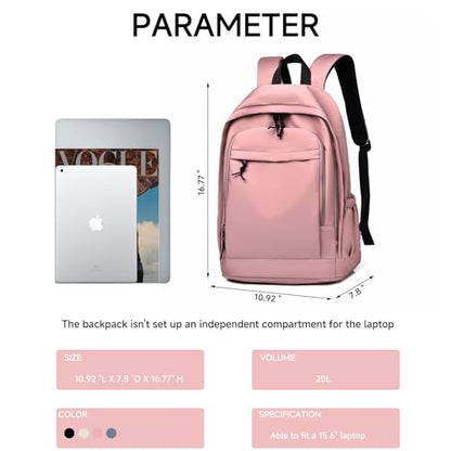 GAEKEAO Classical Basic Travel Backpack for Women Men,Casual Lightweight Bookbag Cute Daypack for College Work Everyday Pink - color: B04 Pink