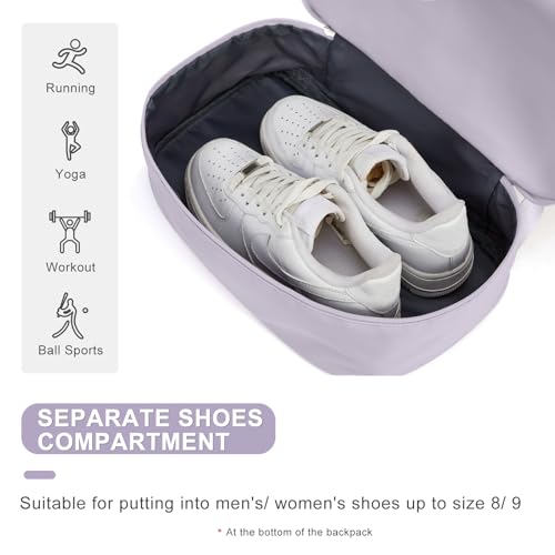 coofay Gym Backpack For Women, Gym Bag with Shoe Compartment - color: A-purple, size: Small