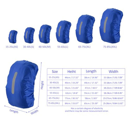 M METERXITY Backpack Rain Cover - Waterproof Lightweight Cover with Vertical Reflective Strap, Apply to Cycling/Hiking/Mountain Climbing (15-25L, XS, Navy Blue)
