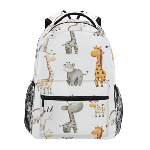 Sport Backpack for Men and Women Fashion Laptop Bag with Chest Strap for Business Work College Travel Trip Cartoon Cute Animal White - color: Multicolor13