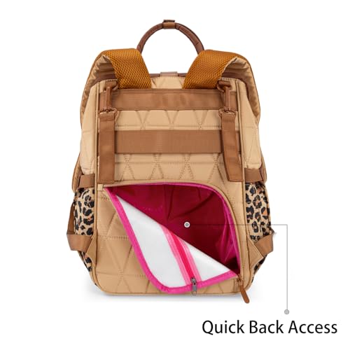 Montana West Wrangler Aztec Diaper Bag Backpack Western Backpacks for Moms Baby Essentials Bag with Twist-Lock Closure, Insulated Pockets, Portable Changing Pad, Stroller Straps, Pacifier Case - color: Leopard Print