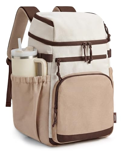 TOURIT Backpack Cooler Leak Proof 28 Cans Cooler Backpack Insulated Waterproof Cooler for Men and Women, Picnic, Hiking, Work, Trip - color: Brown