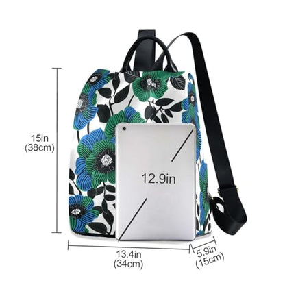 MNSRUU Women Backpack Purse Floral Backpack for Women Anti-theft Shoulder Bag Carry On Backpack Lightweight Rucksack Fashion Travel Ladies Bags - color: Floral A9360