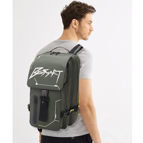 BESMART Hiking Outdoor Travel Backpack with Design, Water-Resistant Laptop Daypack Book Bag with Multi-Layer for Men & Woman (Army Green) - color: Army Green