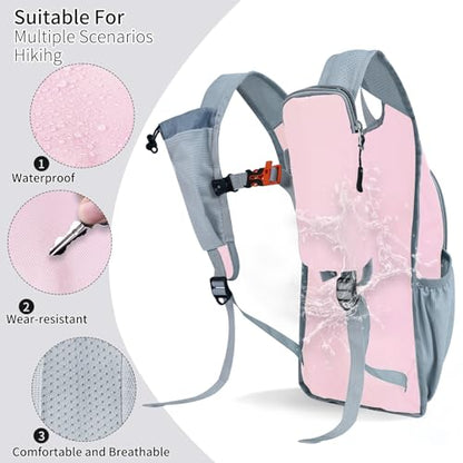 Hiking Backpack 10L/15L Small Daypack Lightweight Packable Travel Foldable Water Resistan for Women Men (Pink, 15L) - color: Pink, size: 15L