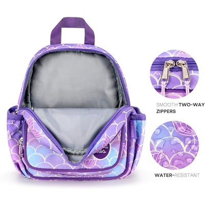 mibasies Backpack Leash for Toddlers 1-3: Baby Backpack for Girls with Anti-Lost Harness - Mermaid Purple - color: Mermaid Tail, style: Leash (Age 1-2)