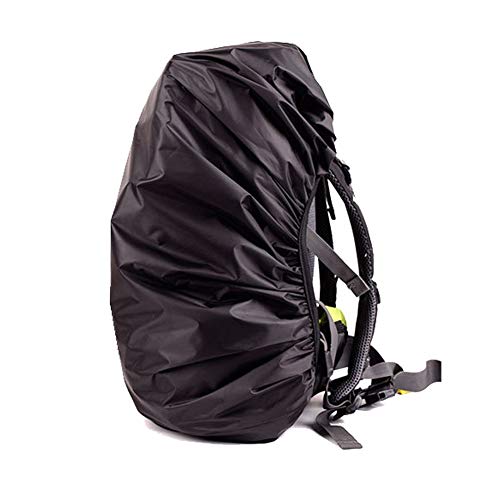 Waterproof Backpack Rain Nylon Cover, Durable Elastic Adjustable Water Resist Cover for Camping,Hiking,Climbing,30-40L - color: Black