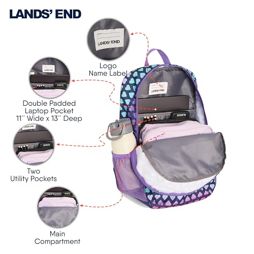 Lands' End Unisex Kids Medium ClassMate Lightweight Durable Elementary School Backpack, Rose Violet - color: Rose Violet