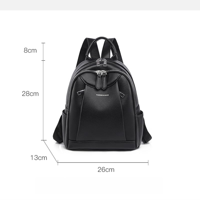 Women's Minimalist Backpack, PU Leather Lightweight Laptop Backpack, Casual Travel Backpack Purse, Waterproof Daypack (Khaki) - color: Khaki