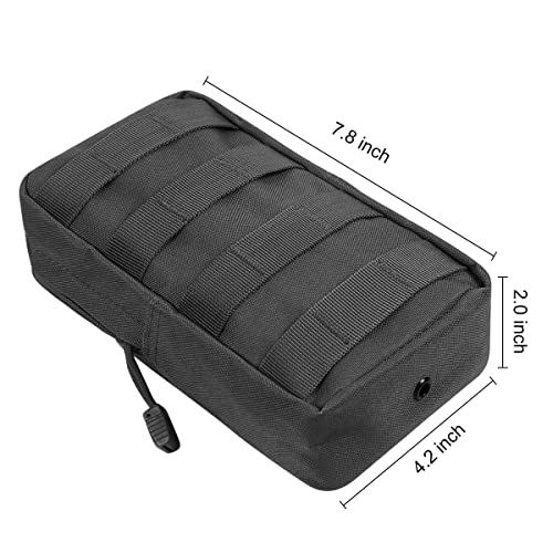 3 Pack Molle Pouch Combo Water Bottle Pouch Holder Tactical Molle Pouches Compact Utility Waist Bag Pack - color: Combo D:Black