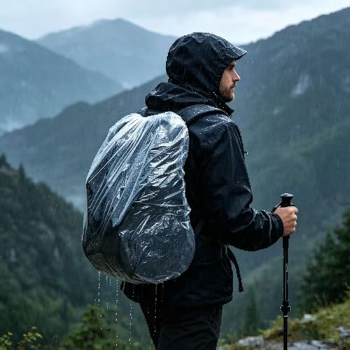 33PCS Disposable Bag Cover for Airplane Under Seat - Backpack Rain Cover, Fit for 25-60L, for Hiking, Air Travel, Commuting