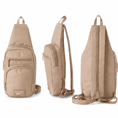 Reebok Unisex Crossbody Bag - Convertible Compact Durable Cross Body Bag for Women and Men - Gym and Travel Essentials, Size One Size, Cosmos Latte - color: Cosmos Latte