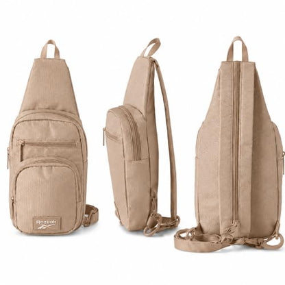 Reebok Unisex Crossbody Bag - Convertible Compact Durable Cross Body Bag for Women and Men - Gym and Travel Essentials, Size One Size, Cosmos Latte - color: Cosmos Latte