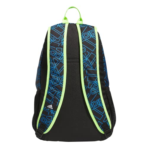 adidas Excelerator School Backpack, 33L - color: Outline Bos Toss Pulse Blue/Black/Lucid Lemon Yellow, size: OSFA