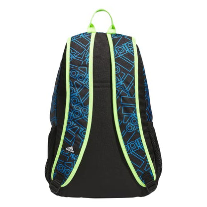 adidas Excelerator School Backpack, 33L - color: Outline Bos Toss Pulse Blue/Black/Lucid Lemon Yellow, size: OSFA