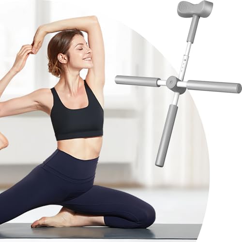 Back Stretcher Stick, Full Frame Mobility Pole, Range Control Using Support Bar, Controlled Movement Conditioning Device, Rehab Pole with T Shape, Training Gear for Sports Studios - color: Gray