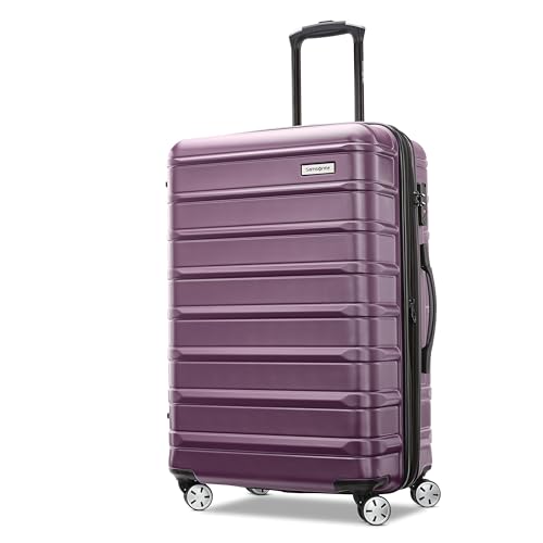 Samsonite Omni 2 Hardside Expandable Luggage with Spinner Wheels, Checked-Medium 24-Inch, Purple - color: Purple, size: Checked-Medium Spinner