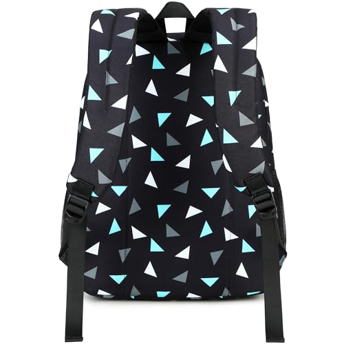abshoo Classical Basic Geometry Mens School Backpack For College Teen Boys Water Resistant Bookbag (Geometry Black A) - color: Geometry Black a, size: 16.5 Inc