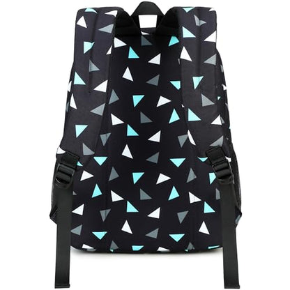 abshoo Classical Basic Geometry Mens School Backpack For College Teen Boys Water Resistant Bookbag (Geometry Black A) - color: Geometry Black a, size: 16.5 Inc