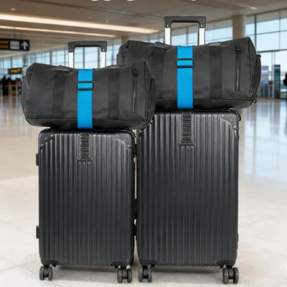 Adjustable Luggage Connector Straps for Suitcases, Add a Bag Elastic Belt - color: Gray