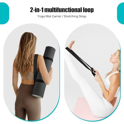 Yoga Mat Carrier Strap, Adjustable Thick Straps Sling for Carrying Large Mats, Stretching Band - color: Grey