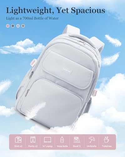 Cute Middle School Backpack For Teen Girls,Waterproof Casual Bookbags,Lightweight Travel Daypack,Basic Laptop College Backpack For Women(grey - color: A6-grey