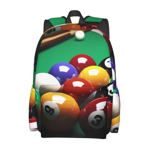 Billiards Travel Backpack for Men Women 15.6 inch Laptop Backpack Casual Daypack for Weekender - color: Billiards