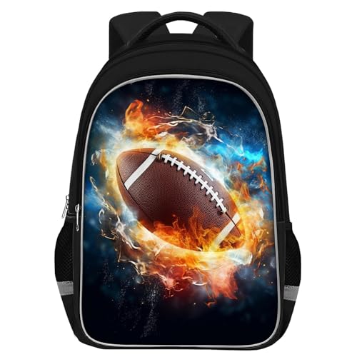 TILYTADLY School Backpack for Boys - American Football Boys Backpack for Kids Children Teens Elementary Middle School - Students Bag for Ages 6-18,17″Bookbag Multifunctional Large Capacity - color: American Football-04-backpack Only