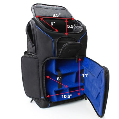 USA Gear Camera Backpack for Photographers DSLR/SLR/Mirrorless Camera Bag with Laptop Slot, Rain Cover, Tripod Holder - color: Blue