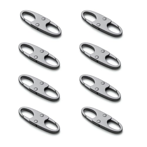 zelin Anti Theft Zipper Clips Double Opening Small Carabiner Clips, 8Pcs Elegant Zinc Alloy Zipper Pull Replacement for Travel, Commuting and Camping (Space Grey) - color: 8 Space Grey