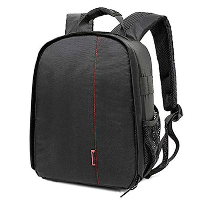 Elonglin Camera Backpack Waterproof Bag Compact Camera Cases for DSLR/SLR and Accessories (Black 2) - color: Red Liner
