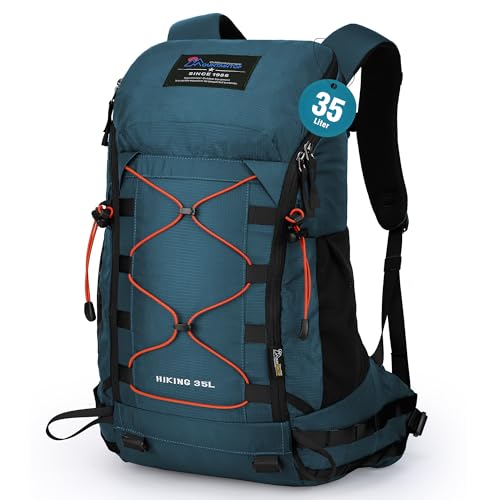 MOUNTAINTOP Hiking Backpack 35L Travel Backpack Lightweight Daypack for Men&Women Outdoor Camping - color: 6413-royal Blue