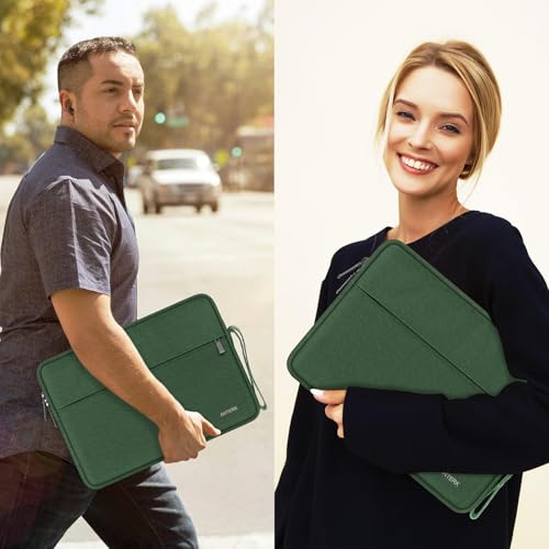Laptop Case Bag 14 Inch, Water Resistant Traveling Computer Cover with Handle, Shockproof Protective Carrying Laptop Sleeve Compatible for 14 Inch MacBook Air/Pro, HP, Dell, Lenovo, Green - color: Green, size: 14 Inch