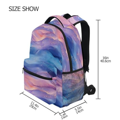 School Backpack for Teacher Nurse Waterproof Carry On Backpacks with Chest Strap for Travel Trip Blue Purple - color: Multicolor09