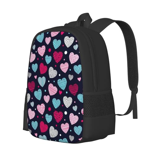 Breathable Outdoor Daypack Colorful Hearts, Durable Anti Theft Travel Backpack Adjustable Strap Shoulder Bag for Hiking Camping City Walking - color: Design (577)