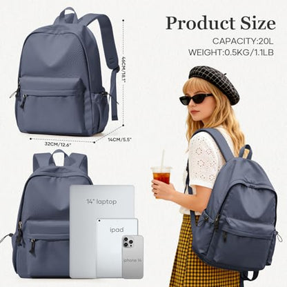 Middle School Backpack For Men Women Simple Backpack For College Students Aesthetic High School Bag Waterproof Bookbag For Teens Girls Boys（Blue Purple） - color: A6-blue Purple