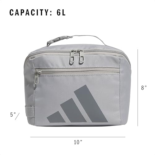 adidas Kids Affiliate Lunch Bag – Insulated Lunchbox for Girls and Boys, 6L - color: Grey Two/Grey Three