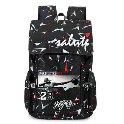 Basketball 23 Student College Multifunction Football Travel Backpack Laptop Daypack Canvas Bag for Men Women (Red - 2) - color: Red - 2