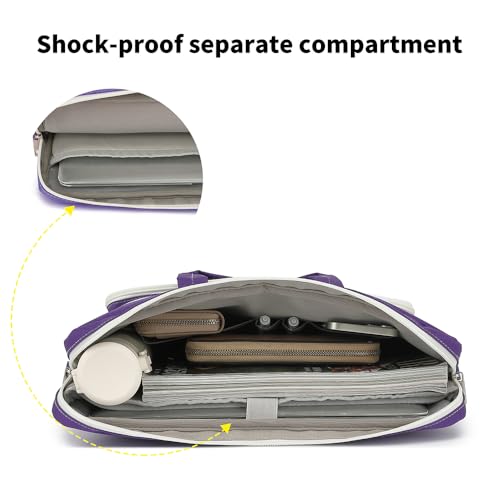 15-15.6 inch Laptop Shoulder Bag, for MacBook Pro 16, Hp Lenovo Dell 14 inch Waterproof Messenger Bag Case Sleeve (purple) - color: Purple