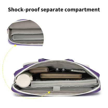 15-15.6 inch Laptop Shoulder Bag, for MacBook Pro 16, Hp Lenovo Dell 14 inch Waterproof Messenger Bag Case Sleeve (purple) - color: Purple