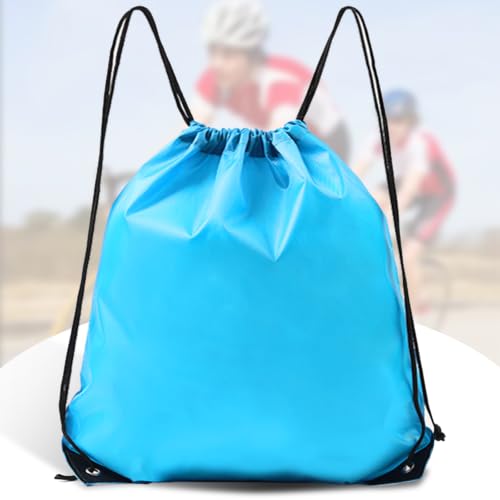 Drawstring Backpack Bulk String Backpack Drawstring Bags Sport Gym Cinch Bag Nylon String Bag for Women Men (1PCS) - color: Sky Blue 1pcs