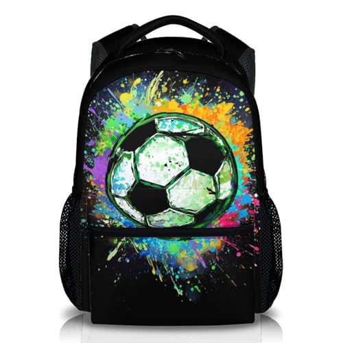 Boys School Backpack Kids Soccer Backpacks Bookbag Back to School Supplies, Black Large Capacity Cool Sport Back Pack for Kindergarten Elementary Middle (17 Inches) - color: Color 3