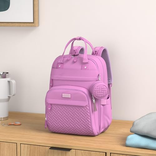 BabbleRoo Diaper Bag Backpack - Baby Essentials Travel Tote - Multi Function Water Resistant Diaper Bag, Travel Essentials Baby Bag with Changing Pad, Stroller Straps & Pacifier Case - Unisex, Purple - color: Purple, size: Large