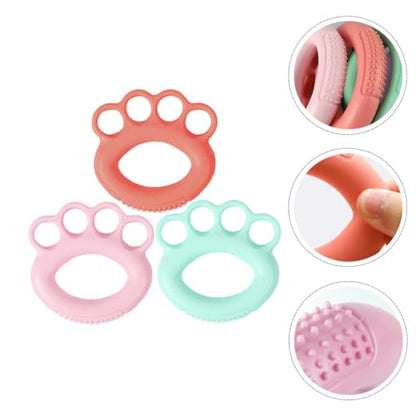 Toddmomy 3pcs Hand Grip Rings Set, Silicone Finger Strength Exercisers with Massage Dots, 10lb Pink 20lb Mint Green 30lb Orange, Hand Strength Trainers for Rehabilitation and Finger