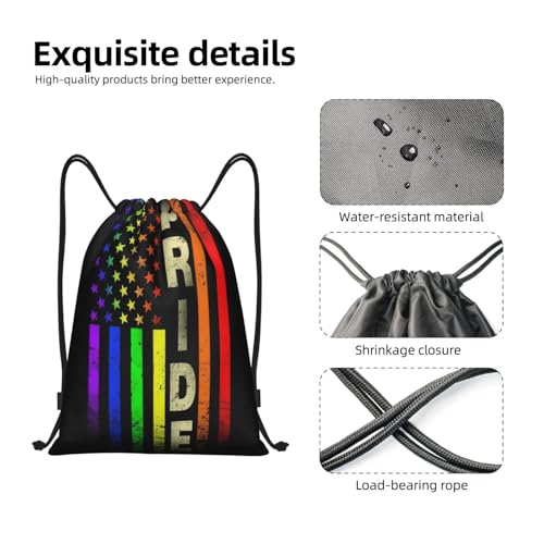 Rainbow Pride LGBT Drawstring Backpack Bag Sport Gym Dance Beach Travel Sackpack for Women Men - color: Lgbt_ddd00643