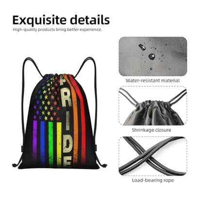 Rainbow Pride LGBT Drawstring Backpack Bag Sport Gym Dance Beach Travel Sackpack for Women Men - color: Lgbt_ddd00643