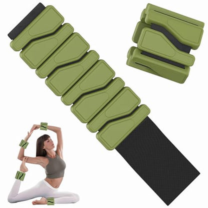 Adjustable Wrist & Ankle Bangles Set | 2 lbs for Man and Woman (1lb Each Arm/Leg Weight) for Home Fitness, Jogging, Yoga, Swimming, Pilates, Cycling & Toning - color: Green
