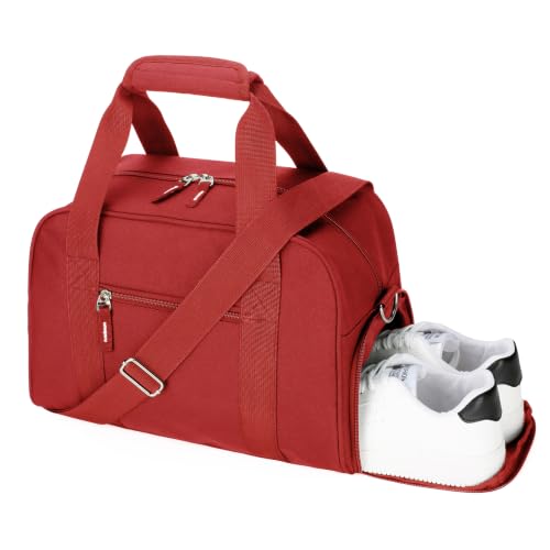 Searock 14 inch Small Gym Bag with Shoe Compartment - color: Red, size: 14 x 8 x 10″ (Small)