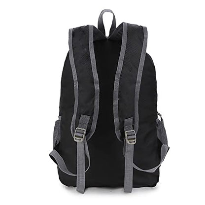 MounTop Outdoor Lightweight Foldable Water Resistant Backpack for Travel Hiking Riding - color: Black