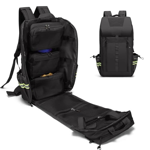 First Aid Backpack Empty, Emergency Bag, Medical Backpack, Emergency Responder for Nursing Student, Therapist, Doctors (Bag Only) - color: Black